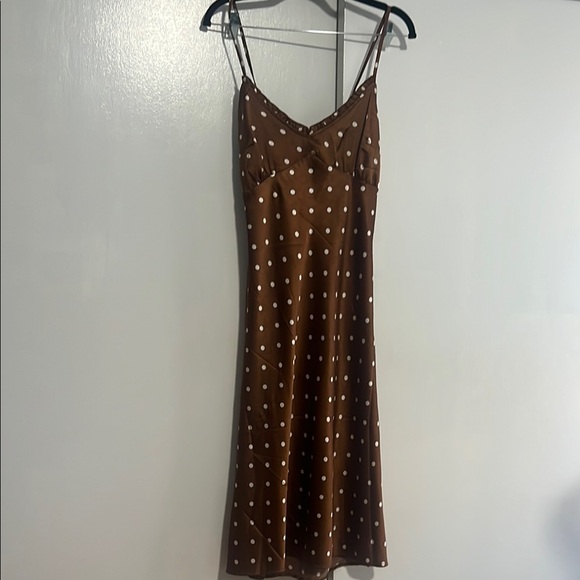 Japna Dresses & Skirts - Japna Brown and White Midi Slip Dress